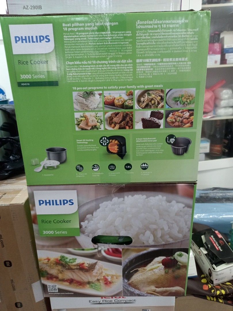 Philips Rice Cooker 1.8l 3000 series, brand new seal in box, 2 years ...