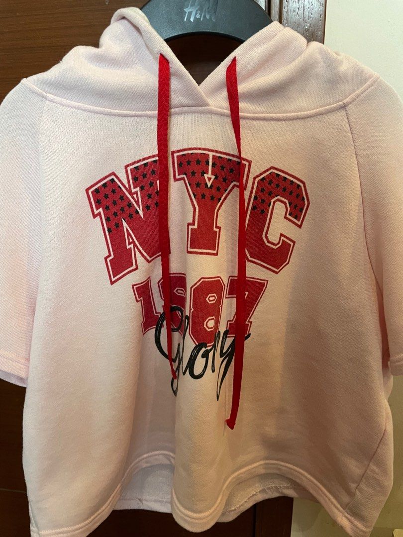 Pink Hoodie Crop Top Y2k Acubi Streetwear Aesthetic ASB Cute