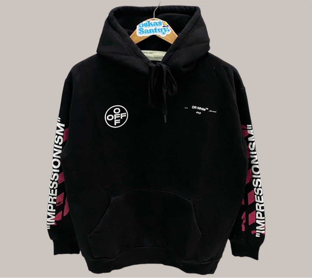 PULLOVER HOODIE OFF WHITE IMPRESSIONISM BLACK Fesyen Pria