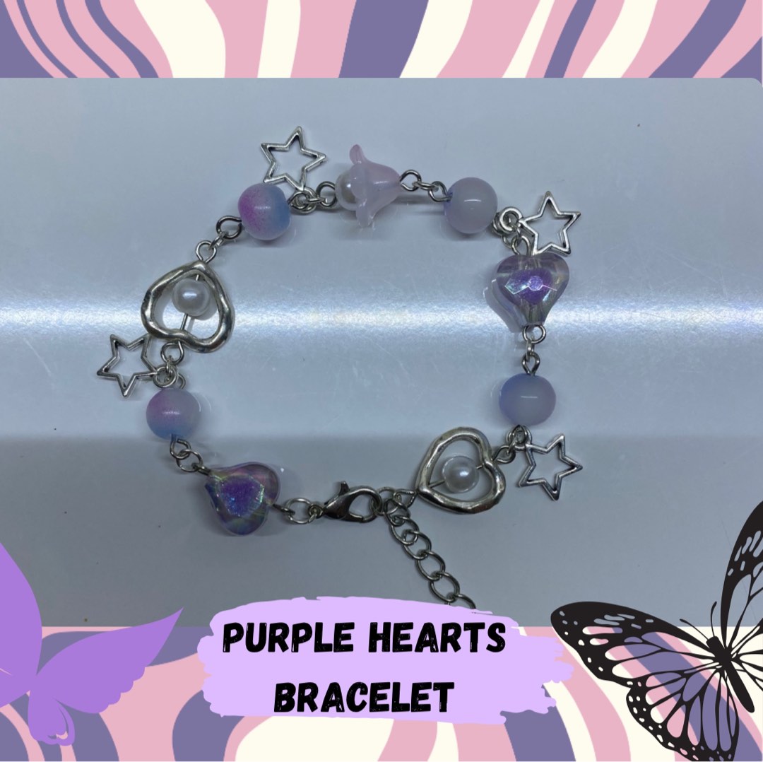 Purple hearts bracelet