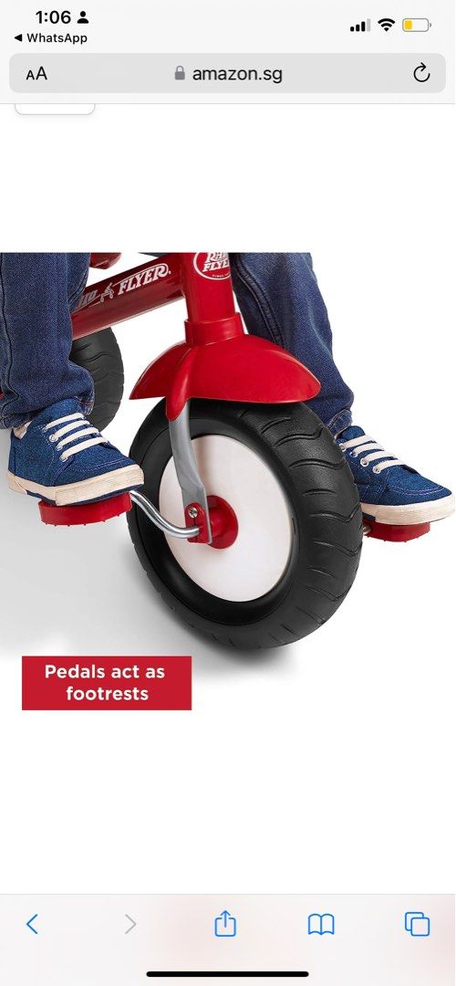 Radio flyer sales tricycle footrest