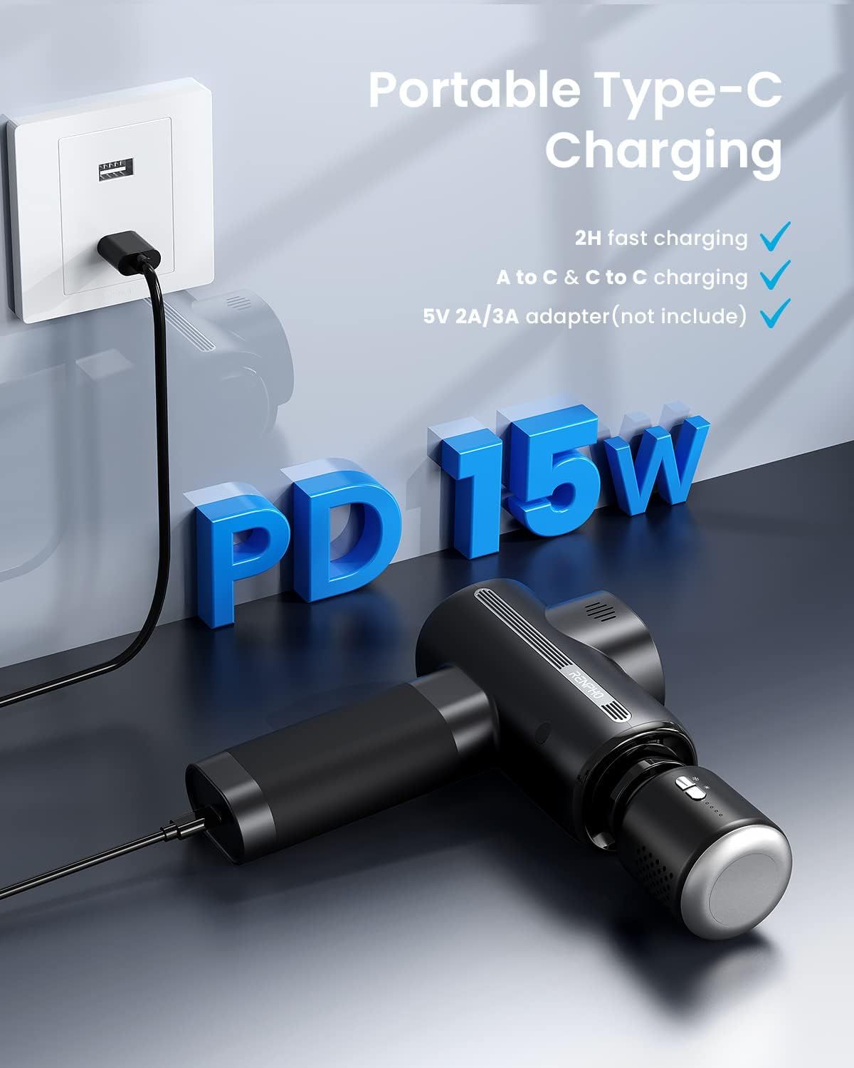 RENPHO Thermacool Massage Gun with Heat and Cold Head, Massage Gun Deep