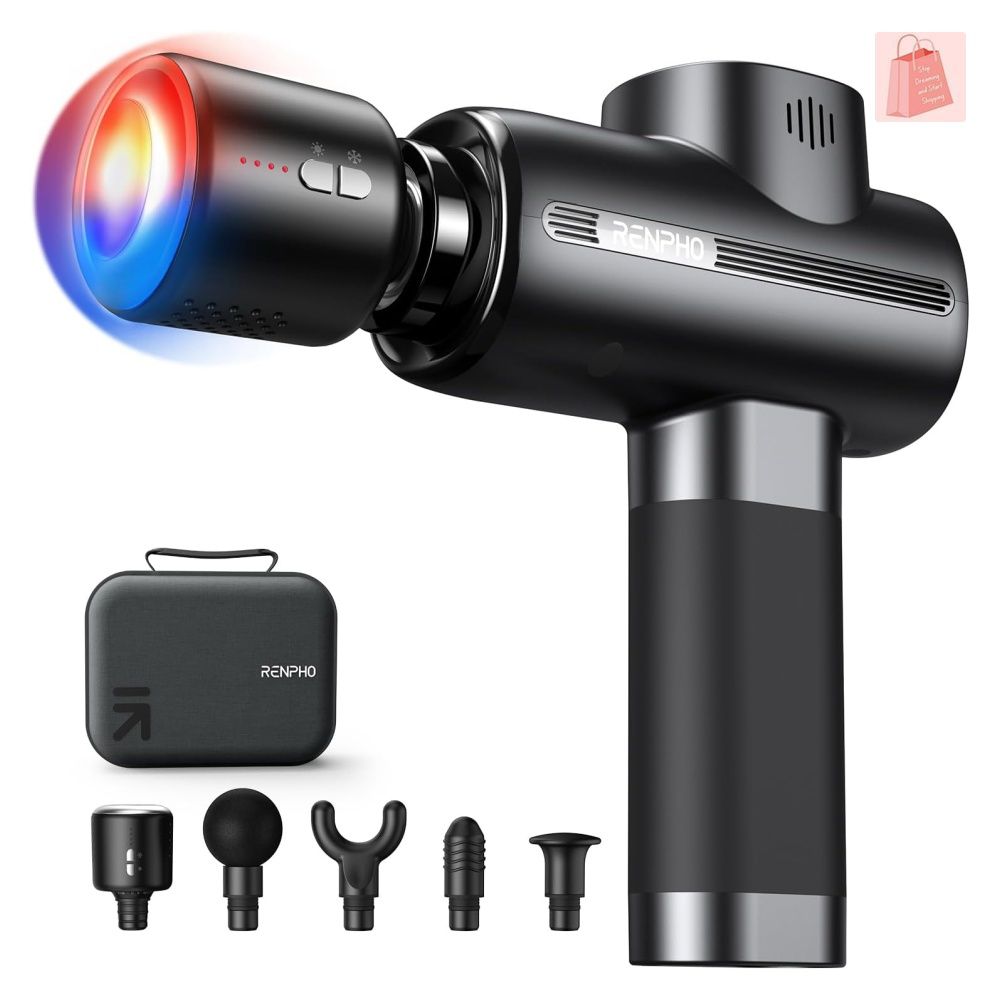 RENPHO Thermacool Massage Gun with Heat and Cold Head, Massage Gun Deep