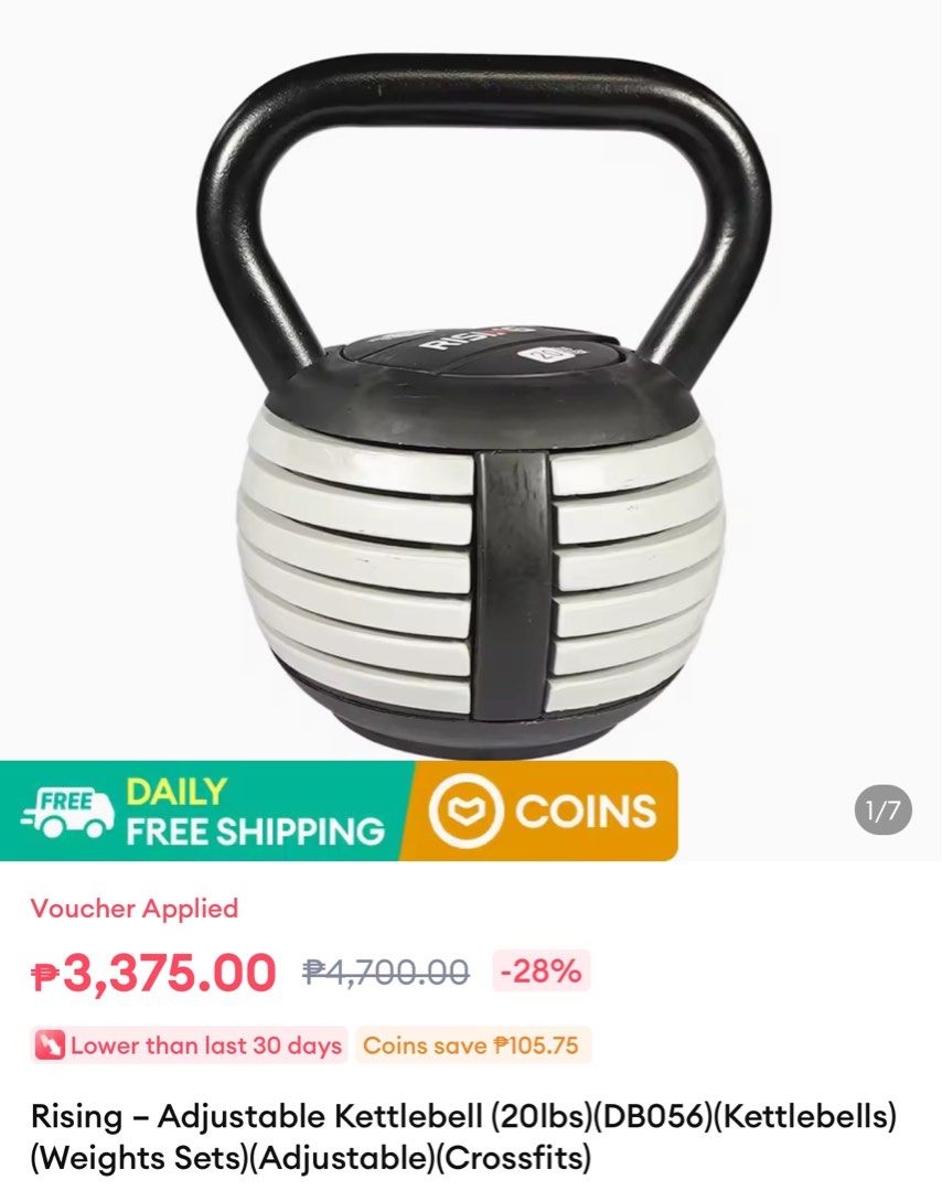 Rising - Adjustable Kettlebell (20 lbs max) (Category: Weights & Dumbbells) located in Quezon City. Submitted by wildstorm.196d06 (Listing ID 1271300036, Image 1). Description: Adjustable kettlebell — with 6 drop cast iron plates which can be removed or added to alter the weight of the kettlebell..