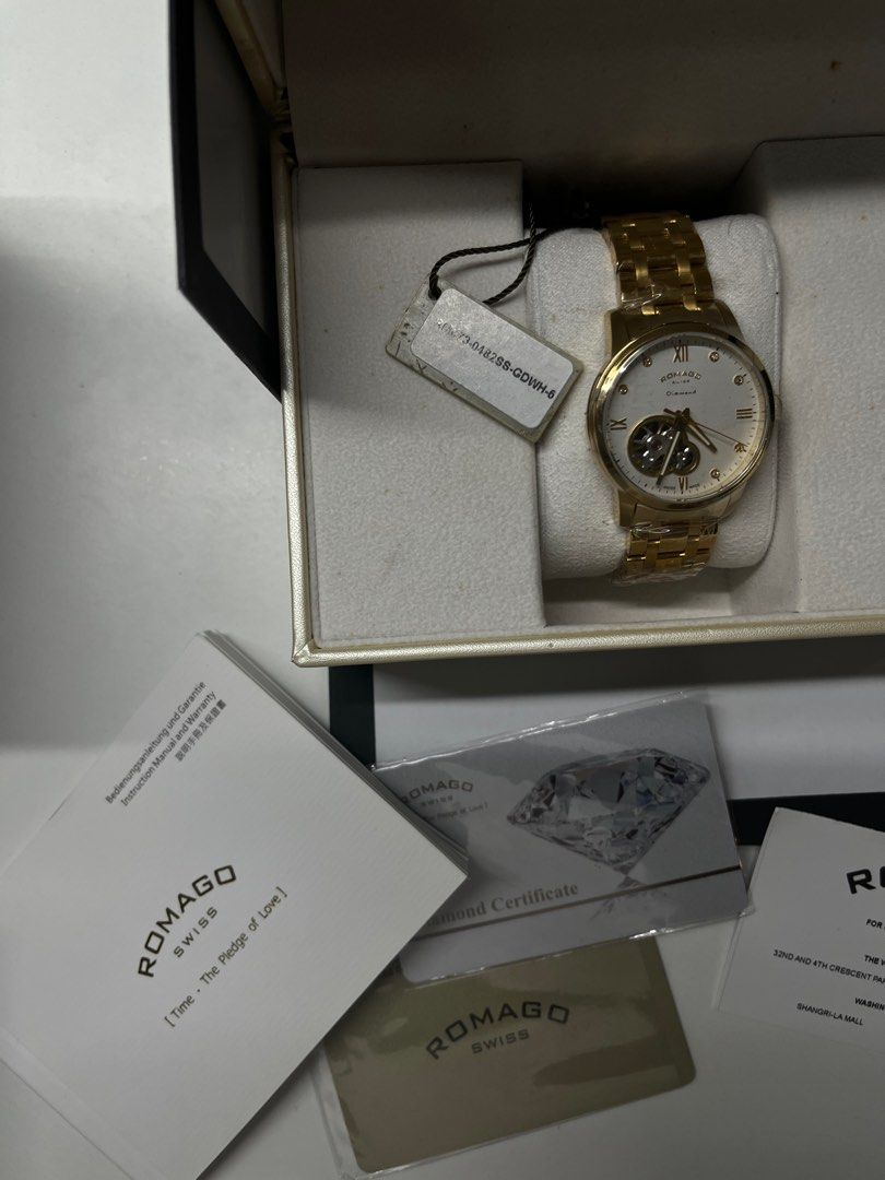 Romago Gold Diamond Swiss Made (Category: Luxury Watches) located in Pasay City. Submitted by maribethxco (Listing ID 1273818304, Image 2). Description: .