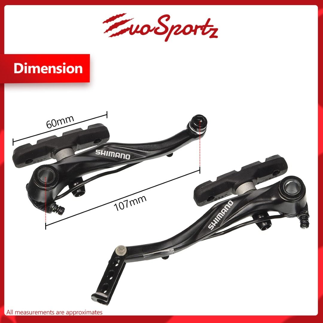 Frein V-Brake Shimano Alivio BR-T4000 - Pour Vélo - Étriers Longs, Puissance D'Arrêt Élevée - Disponible En Avant/Arrière, Noir Ou Argent - 6