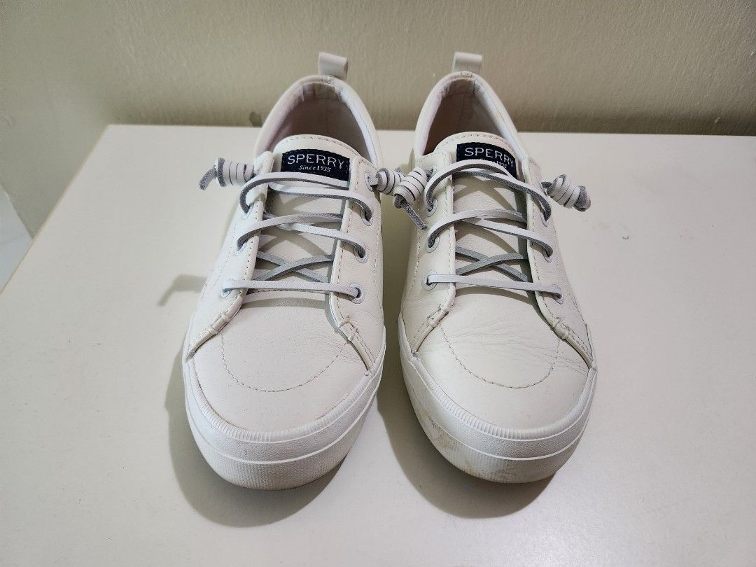 All white sperrys clearance women's