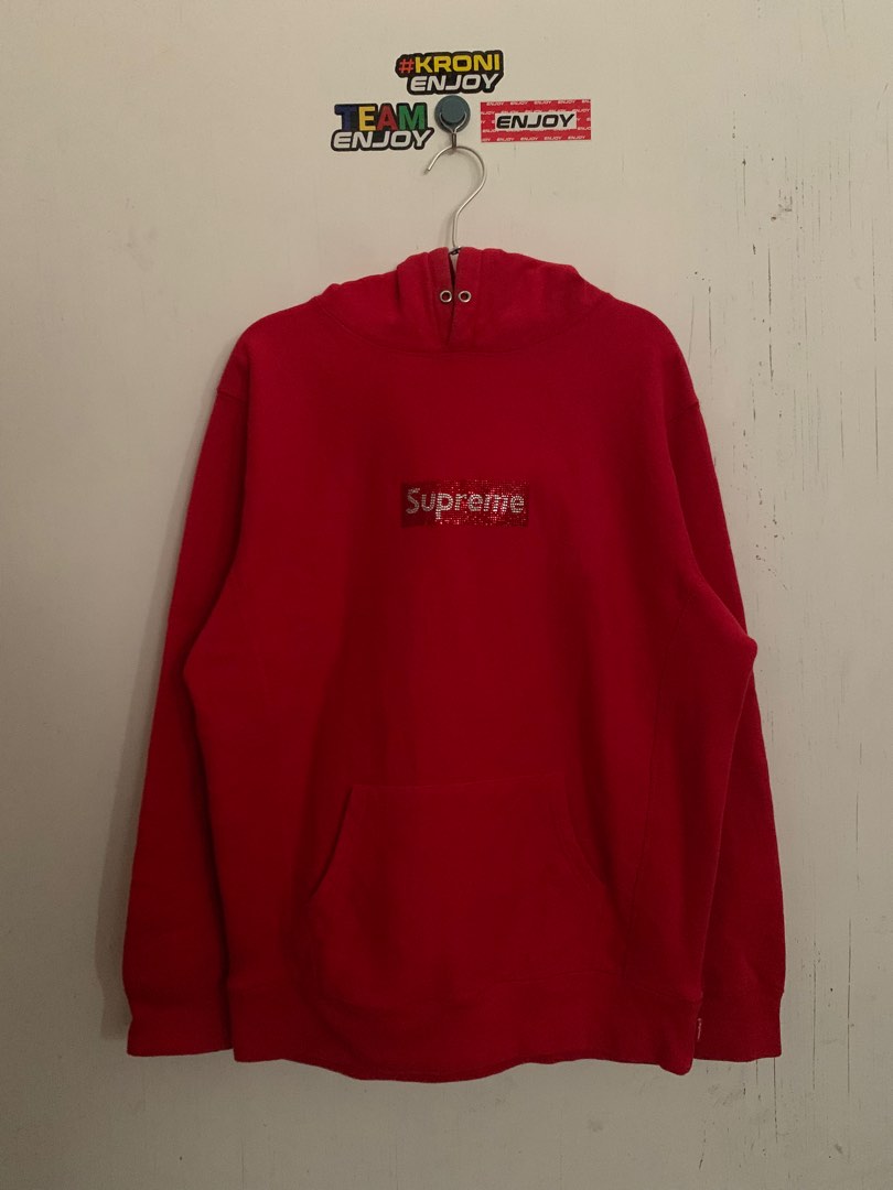 Supreme box store logo hoodie swarovski