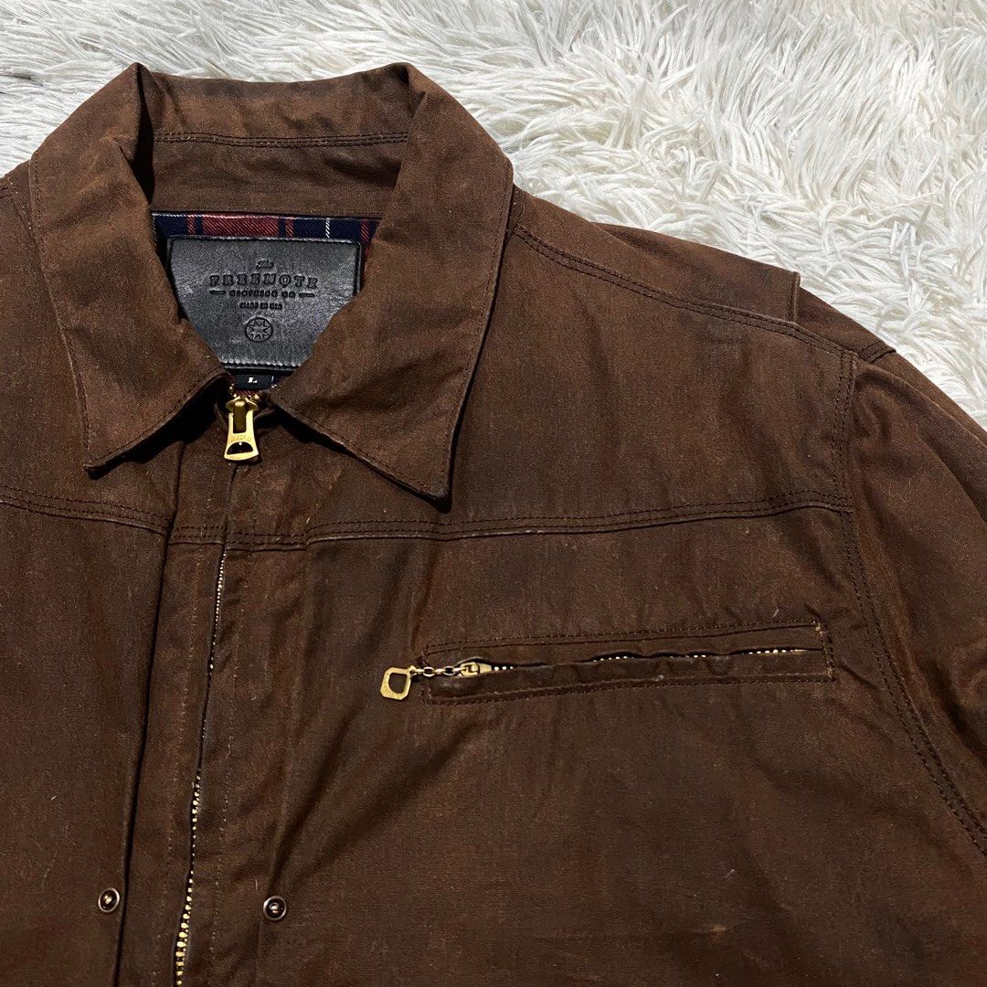 The Freenote Cloth - RJ2 WAXED JACKET IN BURGUNDY FLANNEL, Men's ...