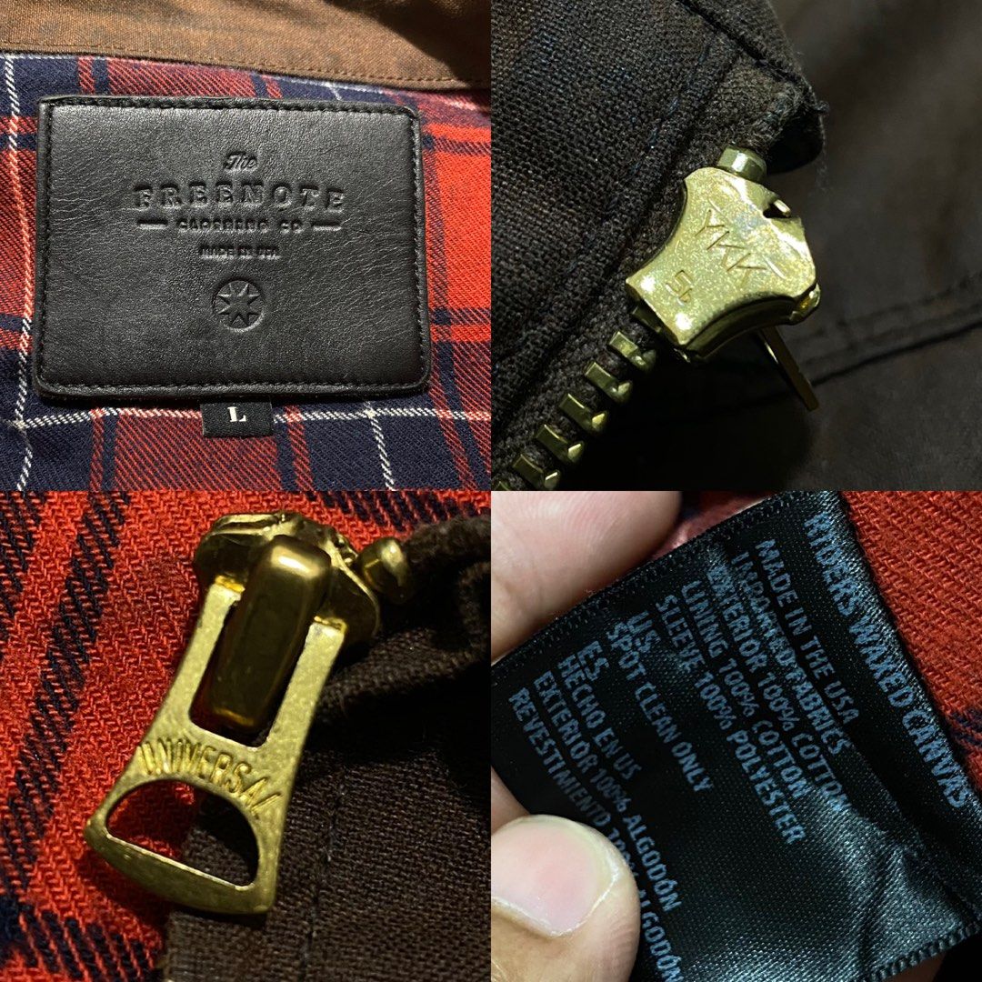 The Freenote Cloth - RJ2 WAXED JACKET IN BURGUNDY FLANNEL, Men's ...