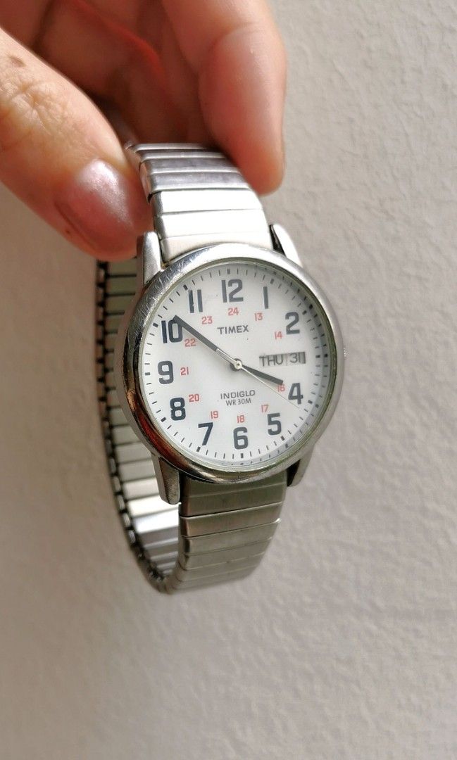 timex men's easy reader day date expansion band watch