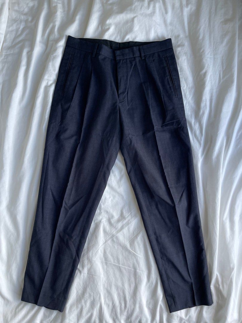 Topman Straight Cut Slim Fit Blue Color Trousers Men s Fashion