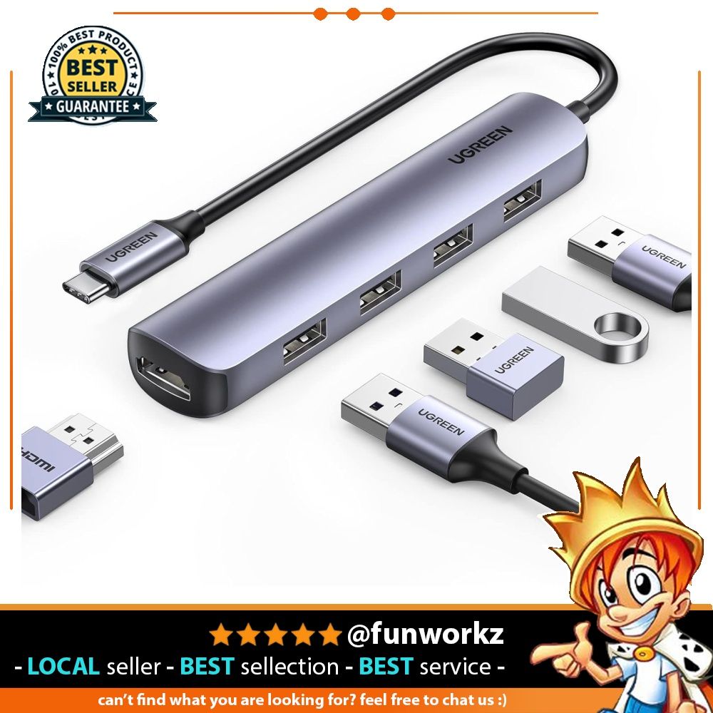 5-in-1 Multiport USB-C Adapter, USB-C Hub, 4K HDMI