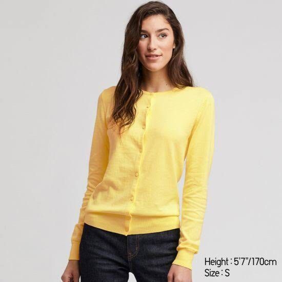 Uniqlo yellow cardigan cheap