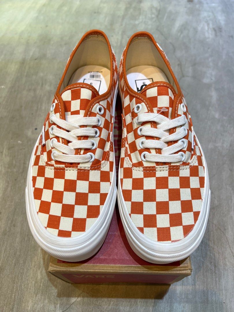 Vans checkered orange on sale