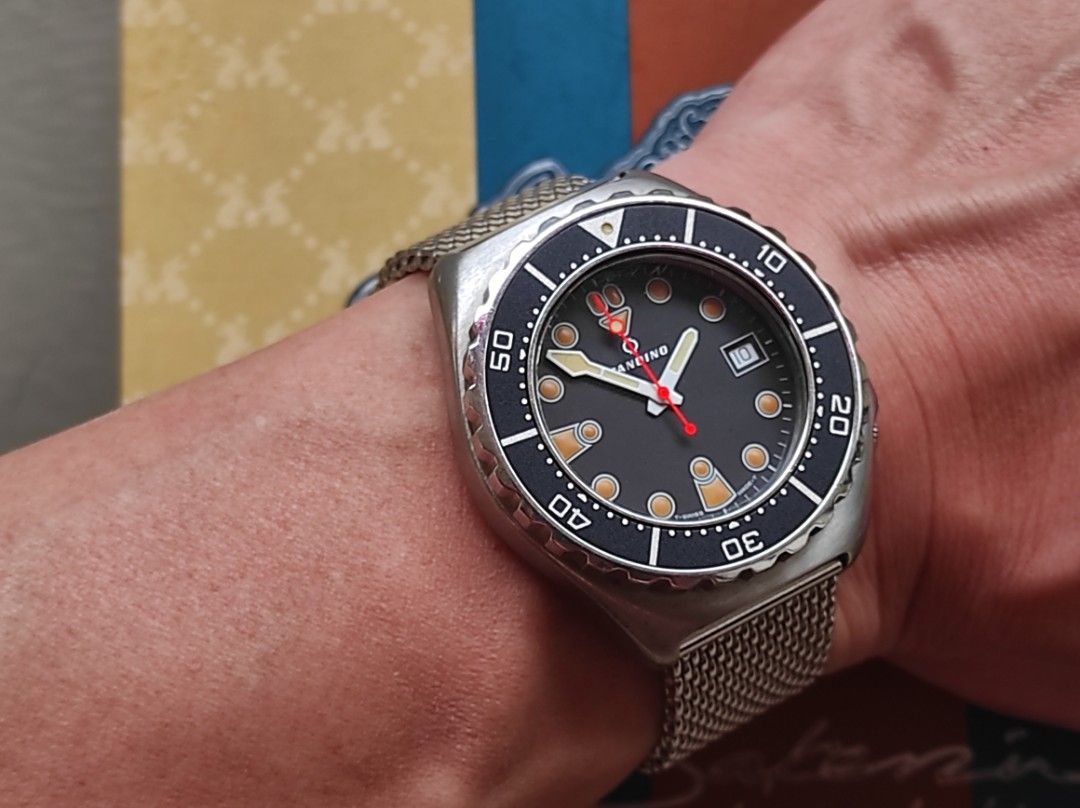 Vintage 1000m Candino DPW international diver Swiss ETA 2824