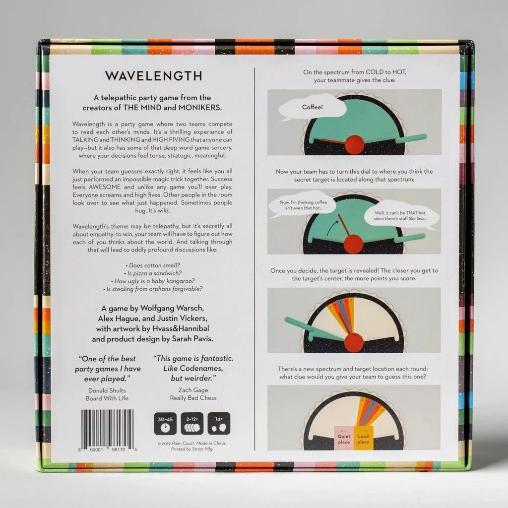 Wavelength board game party board games friends deep thoughts party games family bonding game