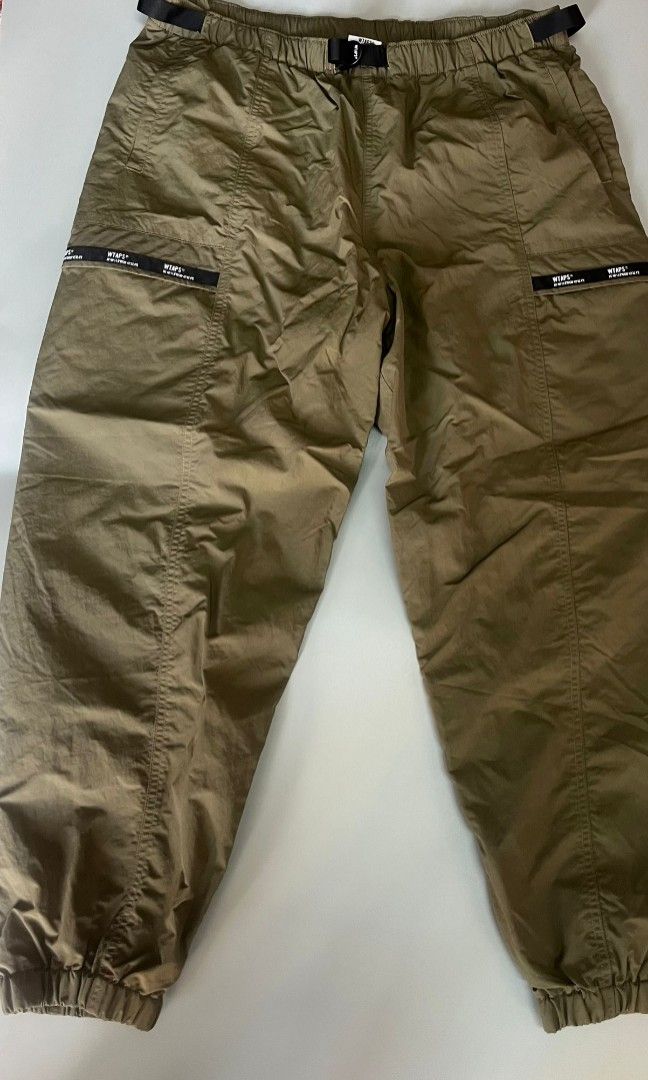 Wtaps tracks track nylon olive 22aw pants, 男裝, 運動服裝- Carousell