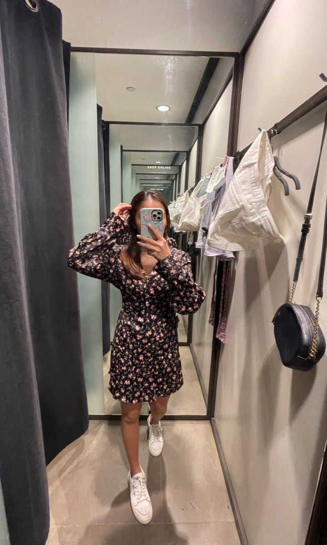 zara black floral mini dress Bailee Black Floral Applique And Ruched Tube Mini Dress - Black 8