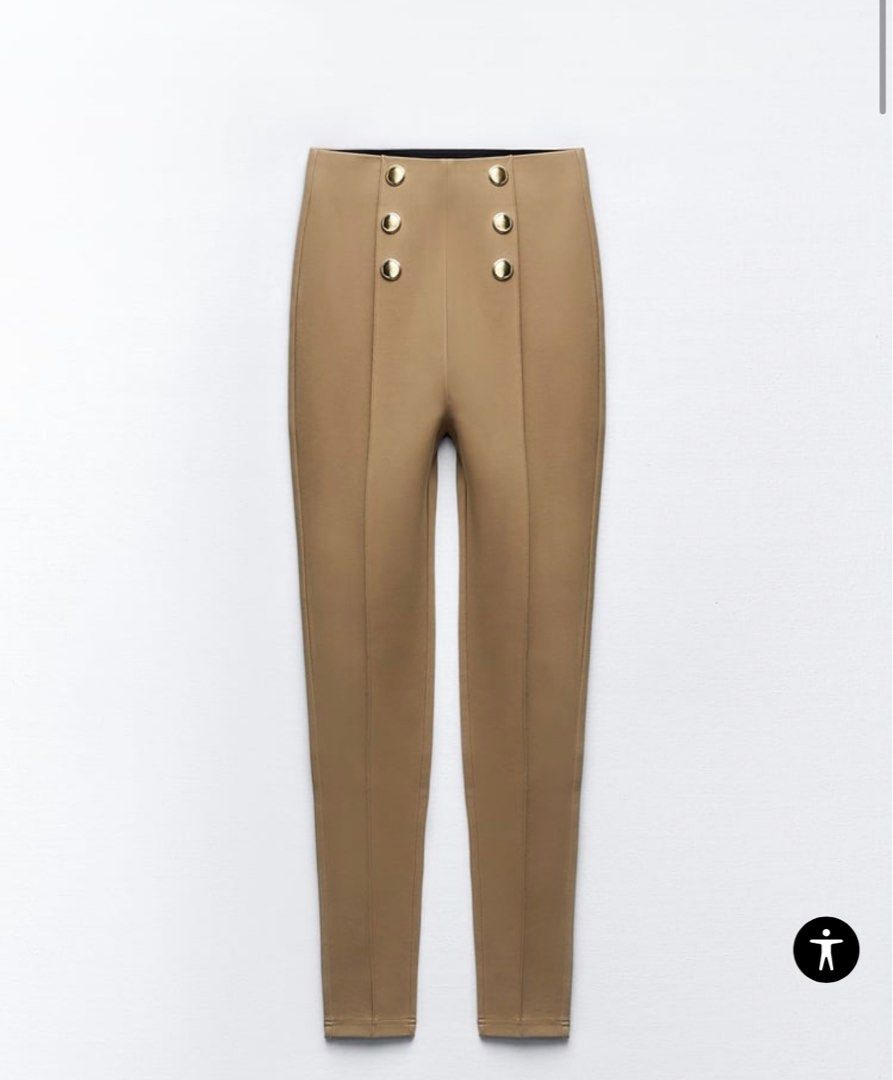 ZARA SEAMLESS LEGGINGS - Khaki, ZARA United Kingdom