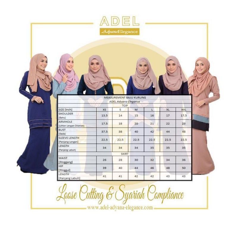 Adele Adyana Elegance (Category: Dresses) located in Bangi. Submitted by ekramalias (Listing ID 1274043017, Image 3). Description: Up for bargain is brand new never used dress (complete set) Adele Adyana in royal blue colour (refer photo). Kebarung darlene style. Size M (refer photo). No tag but no defect. RRP RM80.