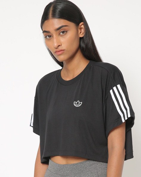Adidas Original Cropped Crew Neck T shirt with Drop Shoulder