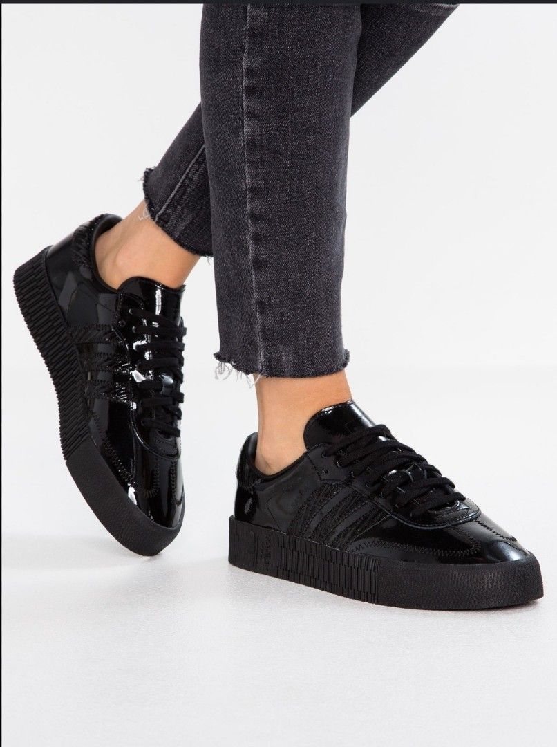 Adidas sambarose black patent sale