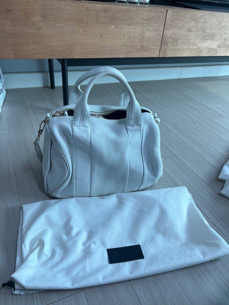 Alexander Wang white studded rocco leather duffle bag Women s