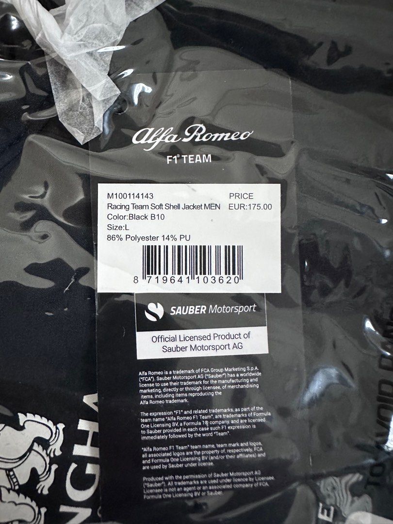 Alfa romeo sales sauber f1 jacket