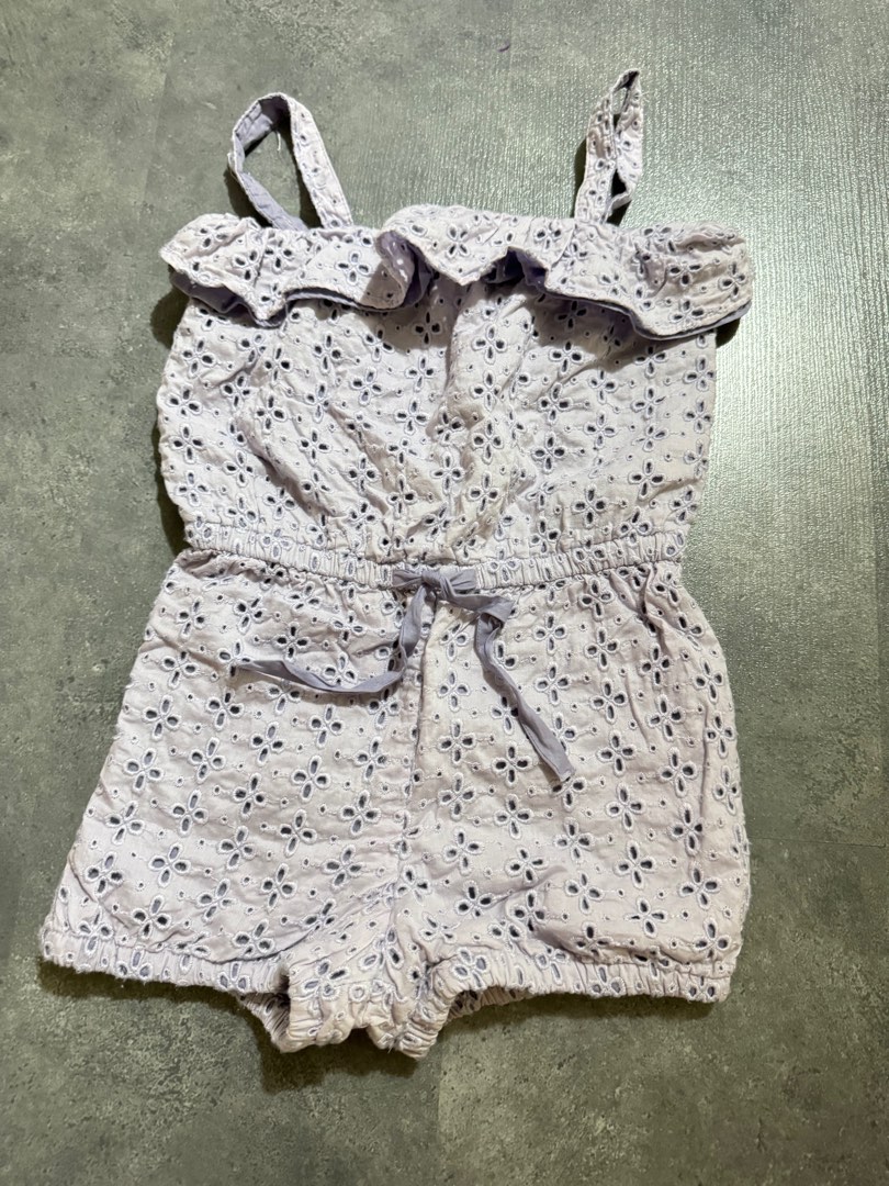 White eyelet 2025 romper baby