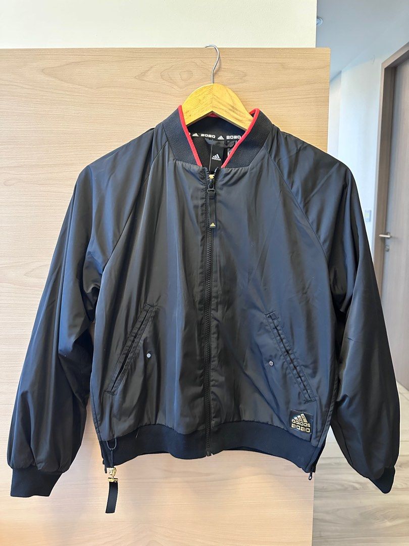 Red adidas bomber jacket discount