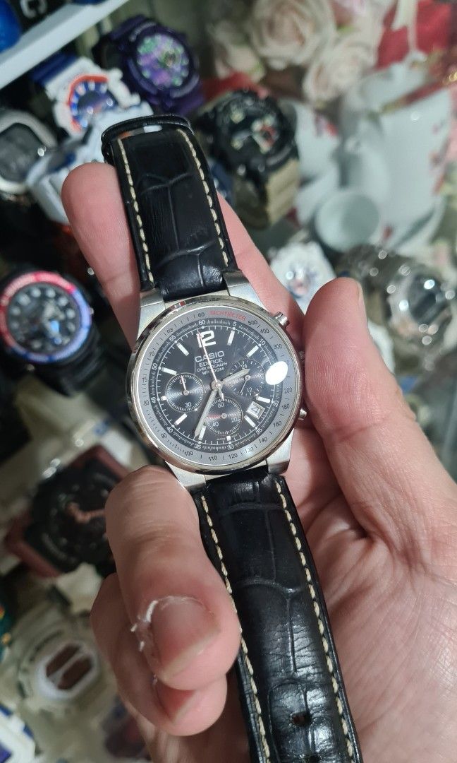 Casio EDIFICE Leather watch g shock