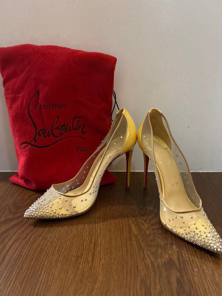 Gold heels louboutin hot sale