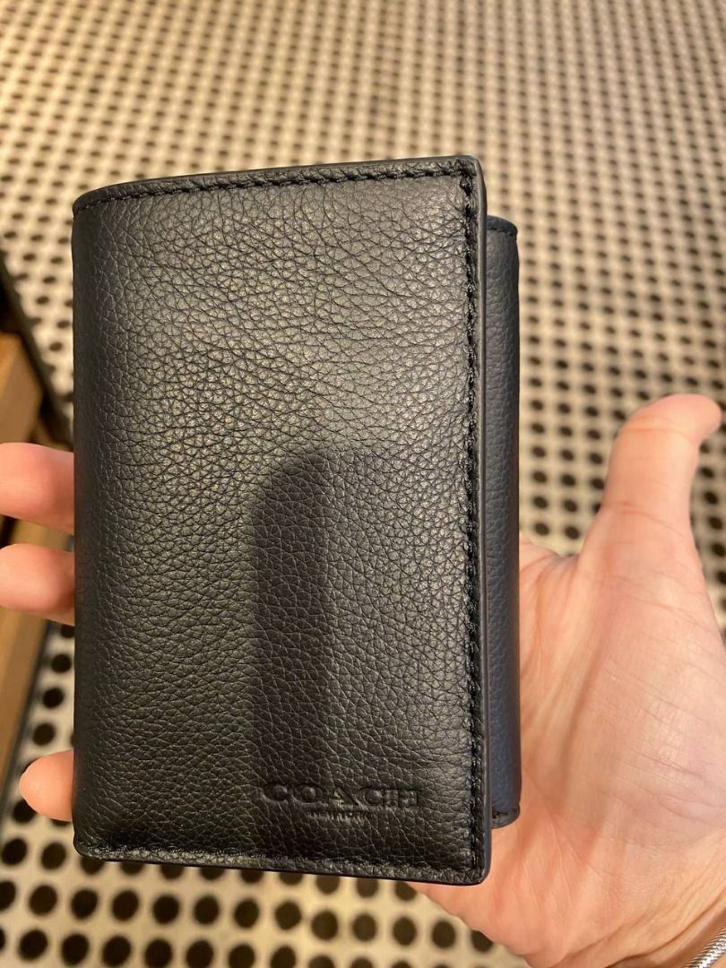 Coach mens hot sale trifold leather wallet