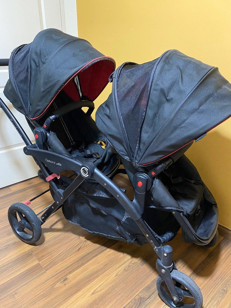 Contours double stroller cheap red and black