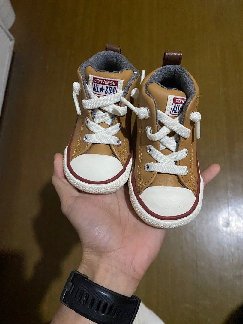Converse high cut leather toddler shoes