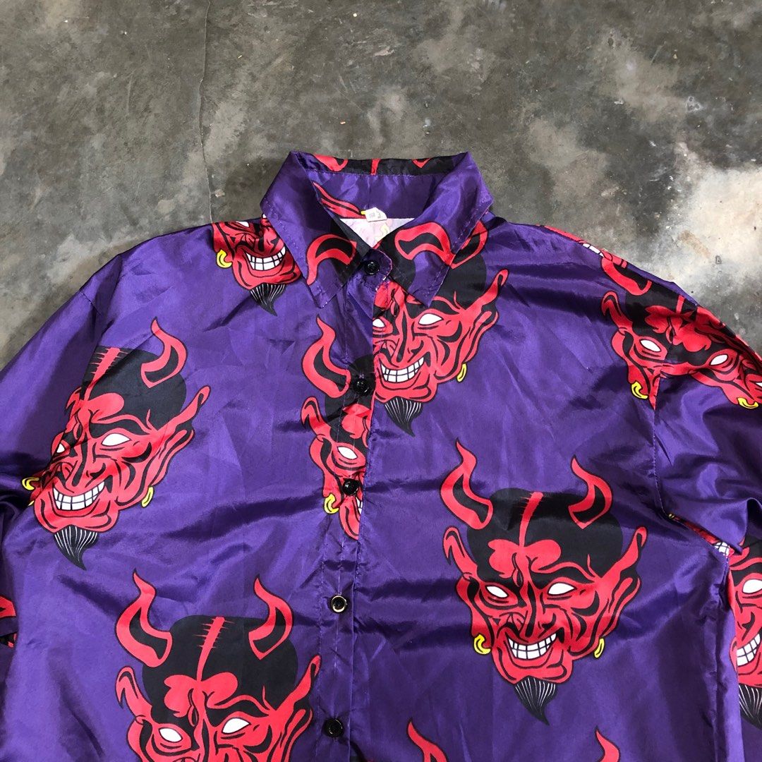Devil face cuban hotsell shirt