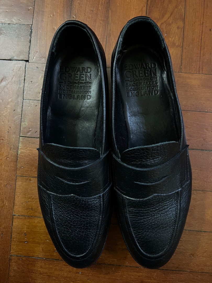 Edward Green piccadilly unlined black london grain loafer - UK 6