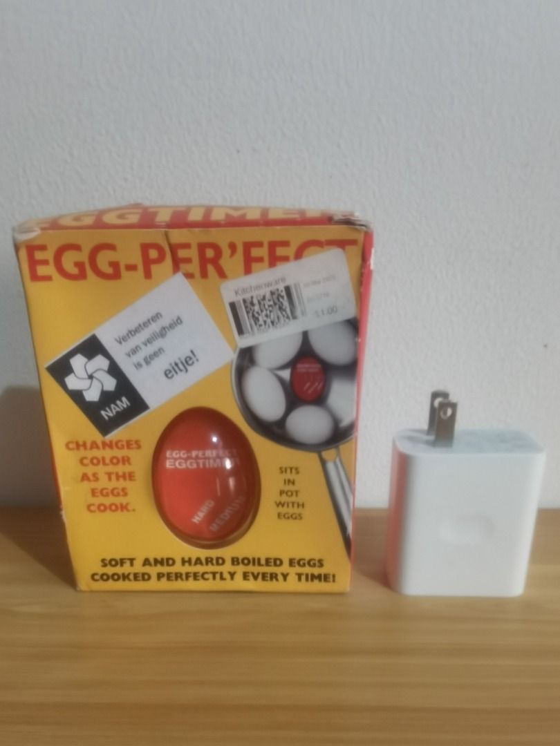 Egg-Perfect Egg Timer (Category: Cookware & Accessories) located in Makati City. Submitted by kalabasza (Listing ID 1274017607, Image 1). Description: 📌 Brand New, di na nga lang halata sa box. 📌 Actual item posted. 📌 Item is in good condition. 📌 Product Color may slightly vary due to Photographic Lighting. 📌 Delivery at buyer's expense 📌 Location is Makati 📌 Shipping via Lalamove, Flash or GoGo. 📌 Payment first before ship. GCash only. �