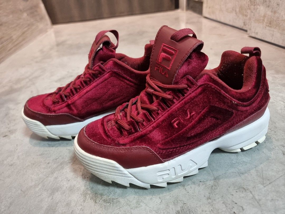 Velvet fila sneakers cheap