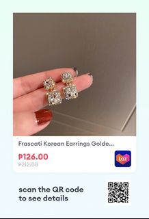 Frascati Korean Earrings Golden Geometric Square Zircon Crystal Wedding Earrings for Women Accessories Fashion Jewelry Gift