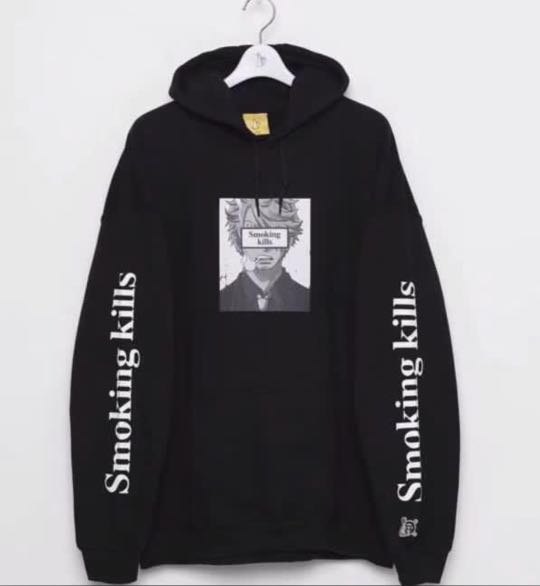 Fxxking Rabbits × One Piece Sanji Hoodie Black fr2 smoking kills