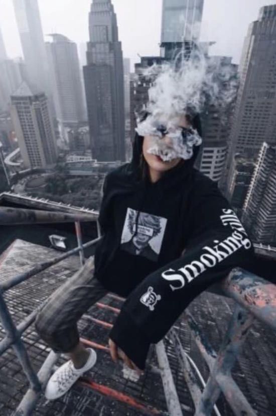 Fxxking Rabbits × One Piece Sanji Hoodie Black fr2 smoking kills