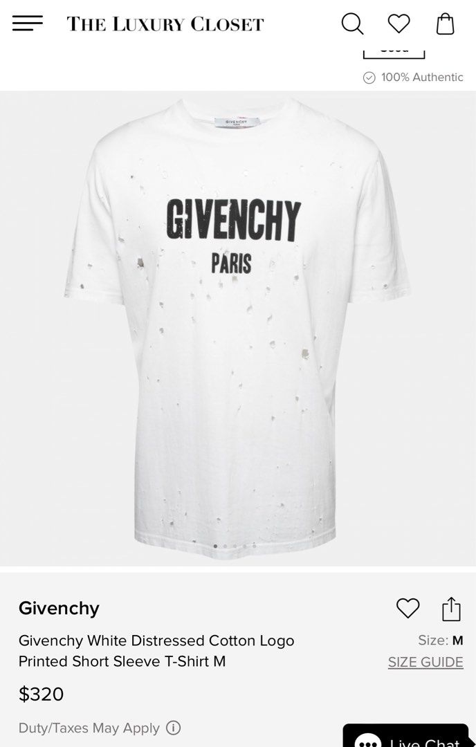 Givenchy destroyed outlet t shirt white