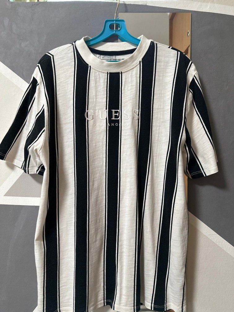 Black and white cheap striped shirt guess