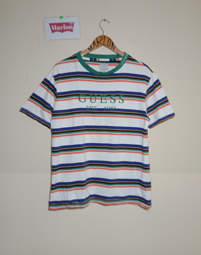 Guess striped 2025 shirt sizing