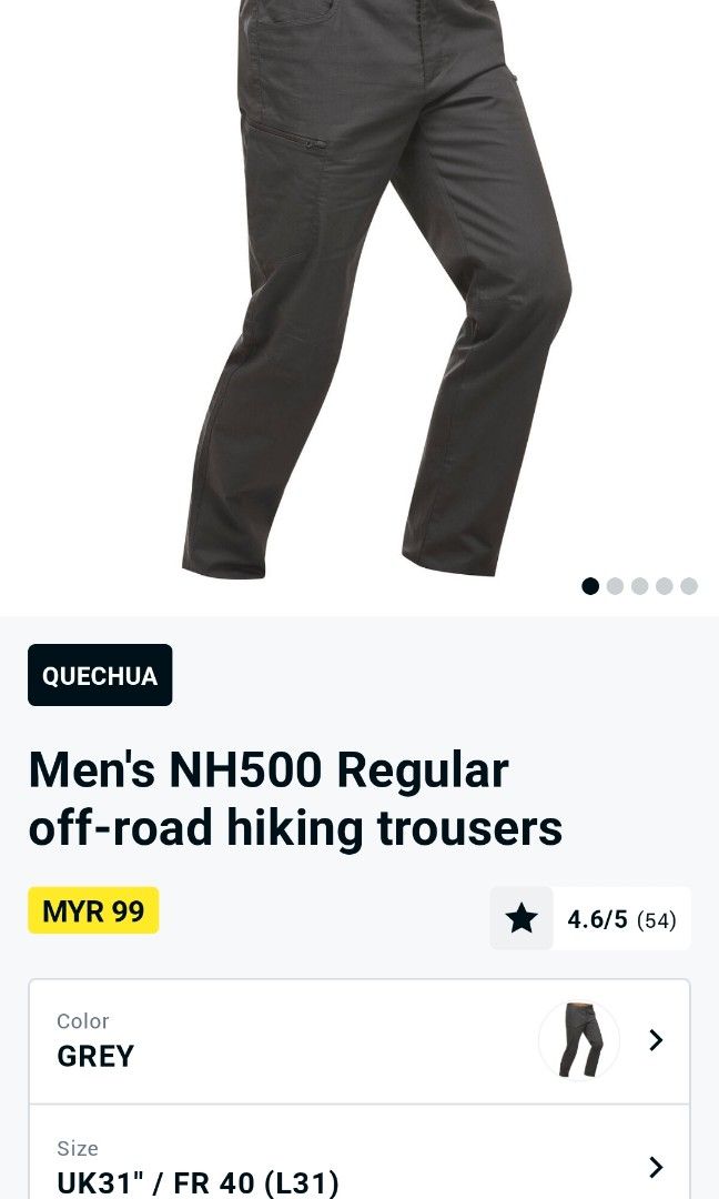 Buy Quechua Men's Hiking Pants MH550 (Modular) - Grey (38) Online at Low  Prices in India - Amazon.in
