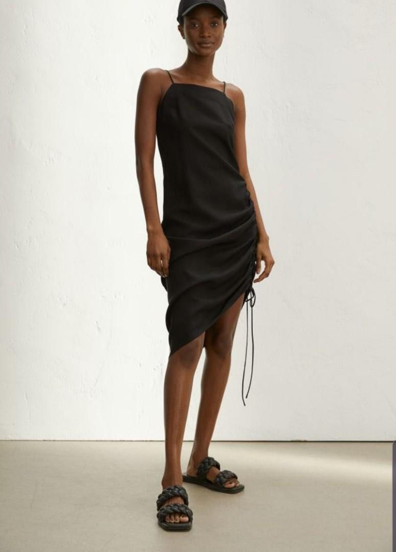 BNWT H M Black Dress Slip Dress Spaghetti Sleeveless Lyocell Blend