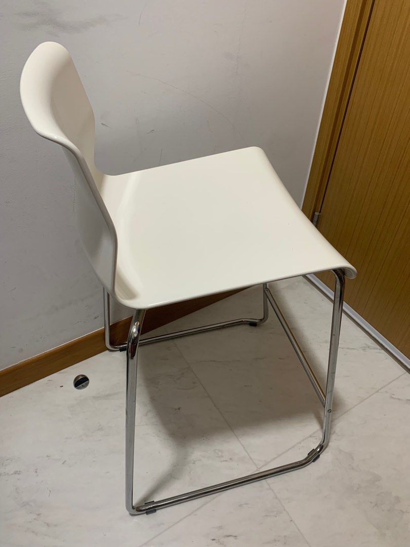 IKEA GLENN Bar stool, white, Furniture Home Living, Furniture