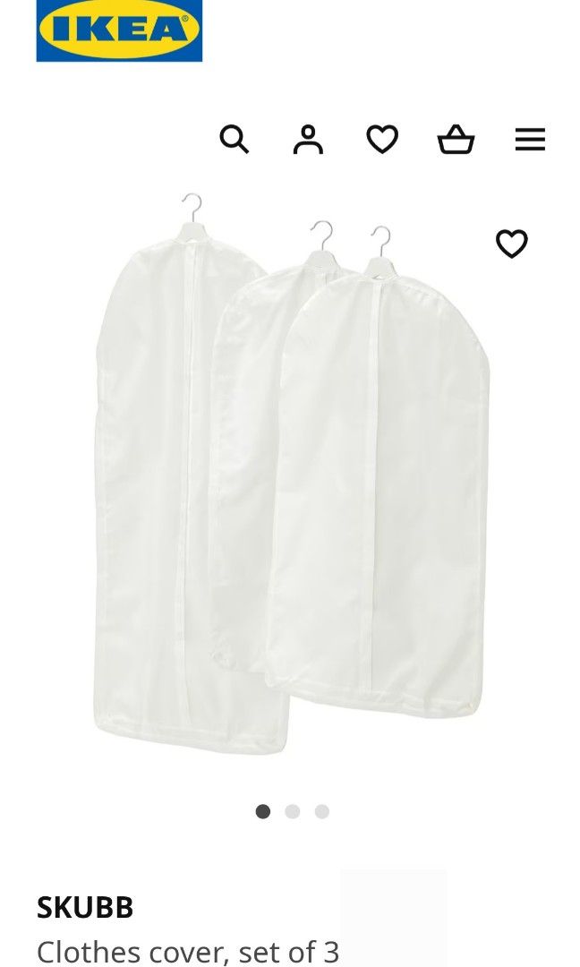 SKUBB white, Clothes cover, set of 3 - IKEA